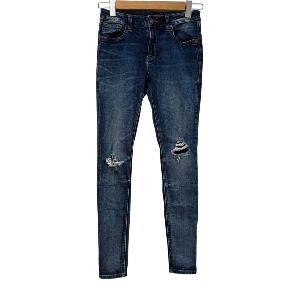 Miss Me Ripped‎ Distressed Skinny Jeans Dark Wash Denim Women's Size 26